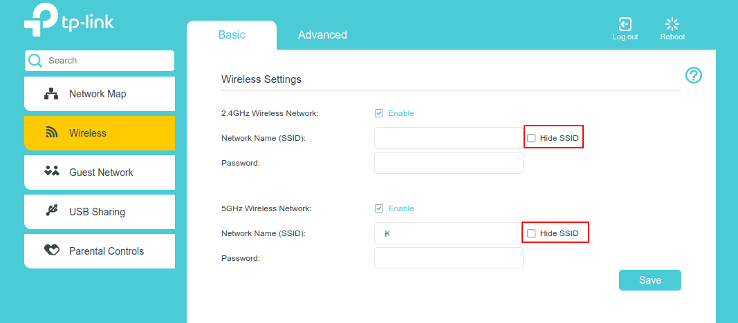 Hidden SSID in console